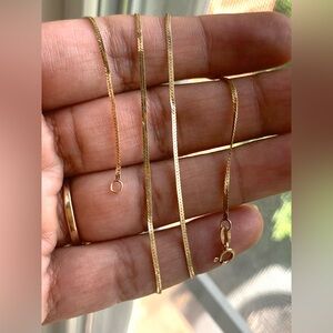 14k Gold Herringbone Chain - 2mm - 16"